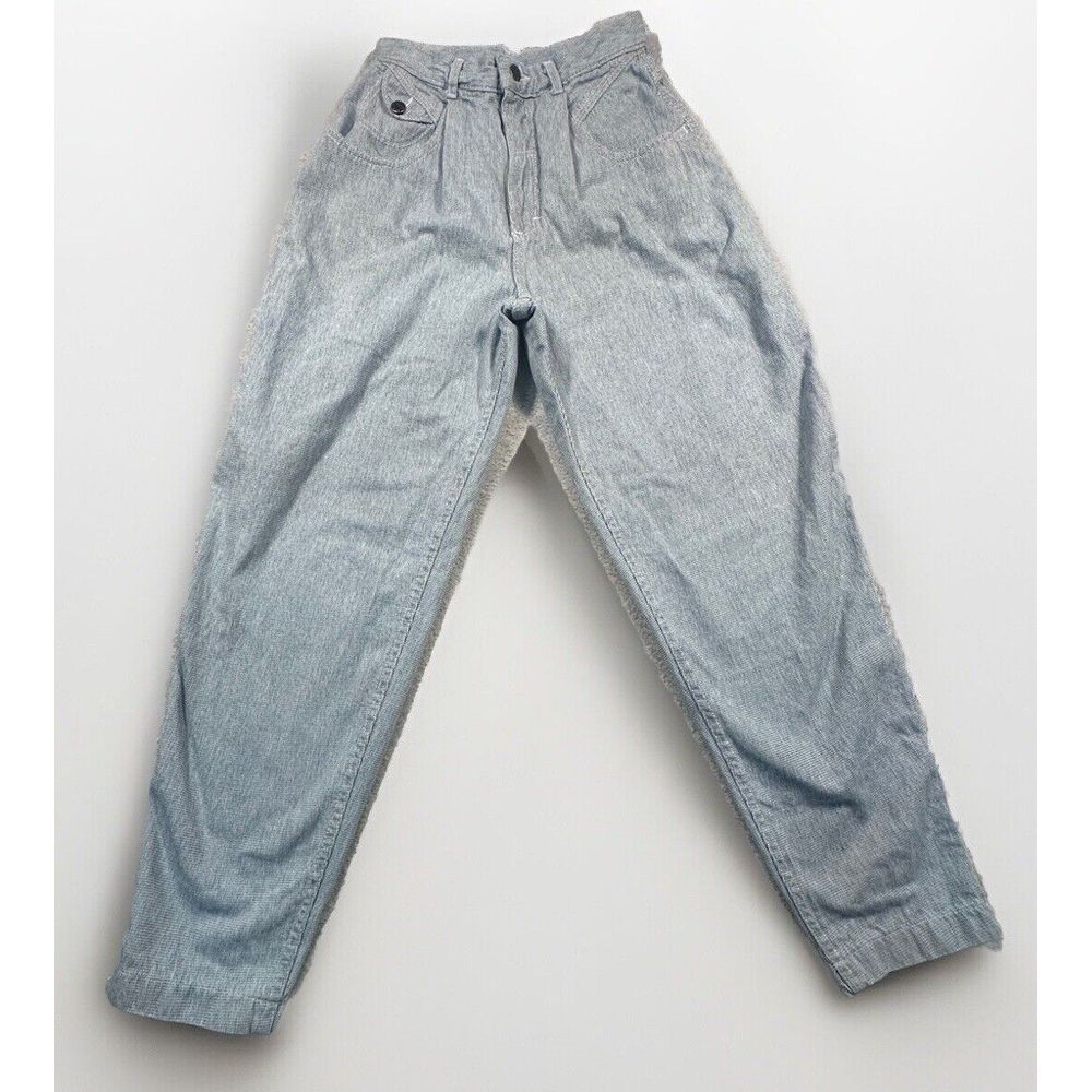Vintage Lee Jeans Women 10 Baggy Pleated Tapered Unique Material Made in USA Mom